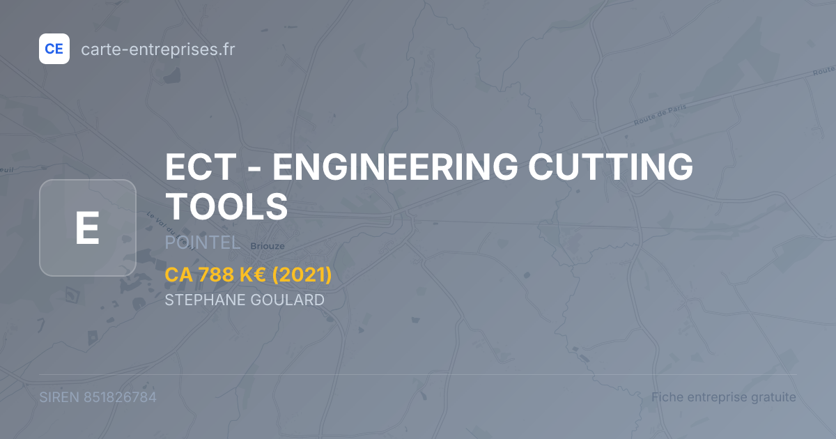 ECT - ENGINEERING CUTTING TOOLS — 851826784 — fiche entreprise