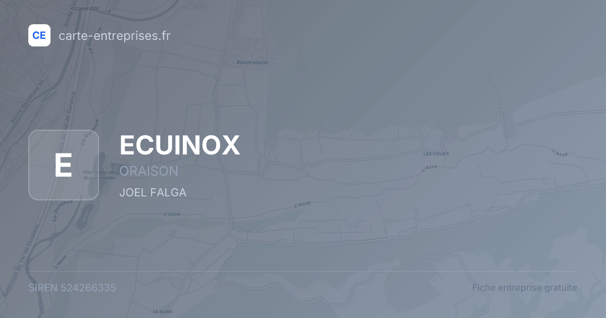 ECUINOX — 524266335 — fiche entreprise