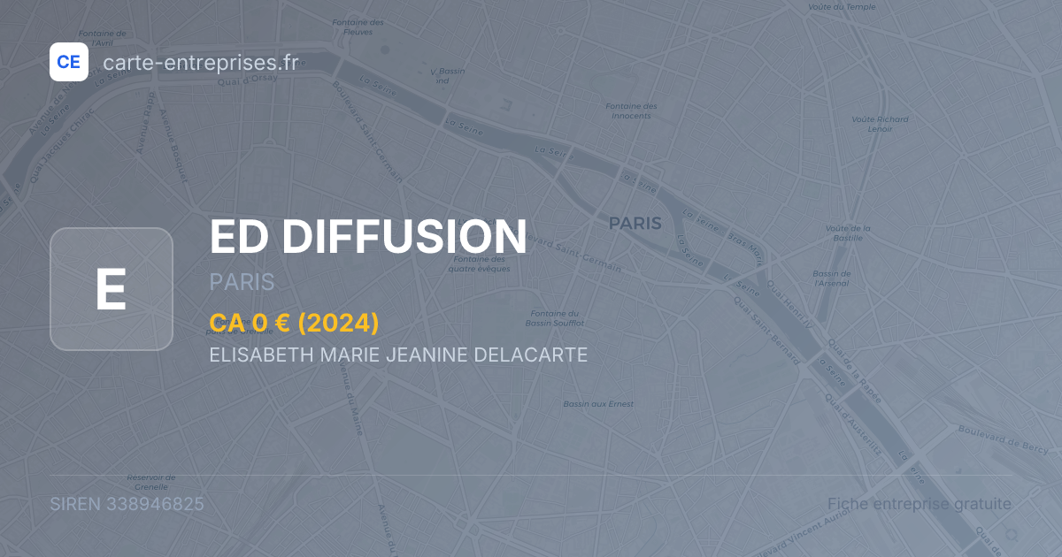 ED DIFFUSION — 338946825 — fiche entreprise