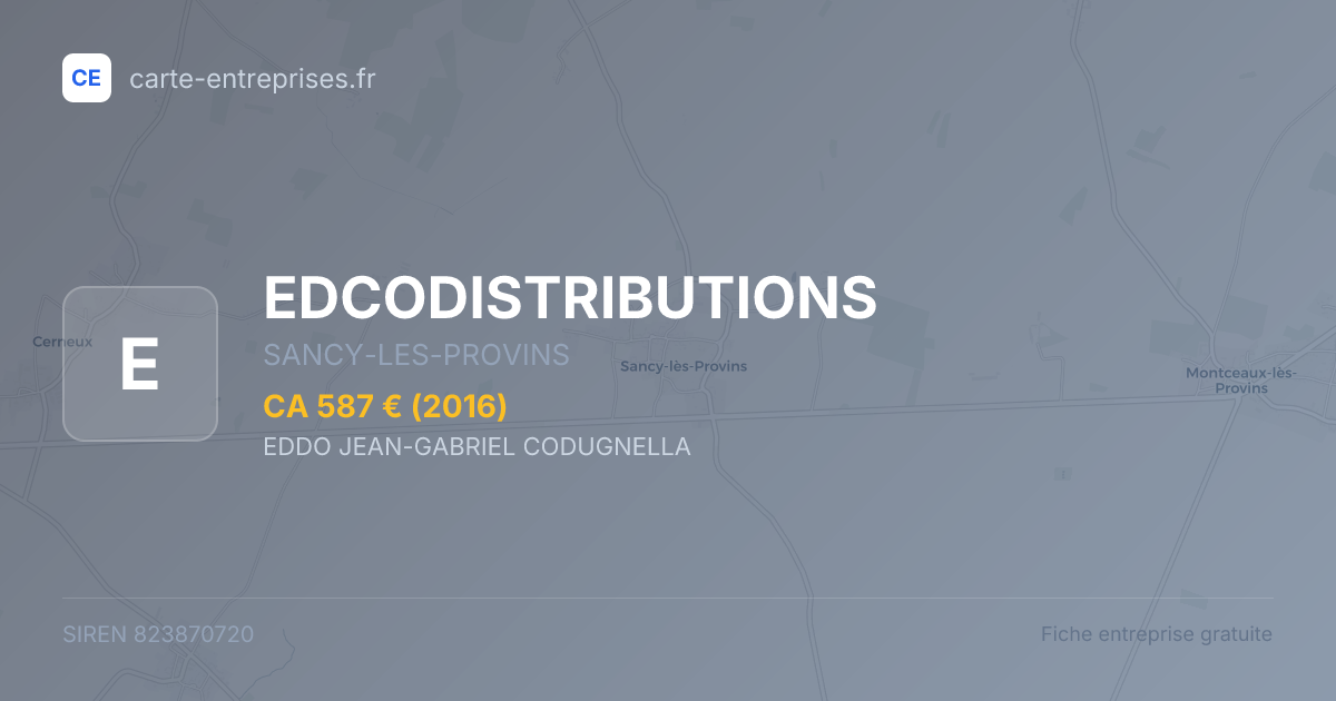 EDCODISTRIBUTIONS — 823870720 — fiche entreprise