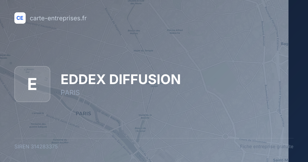 EDDEX DIFFUSION — 314283375 — fiche entreprise