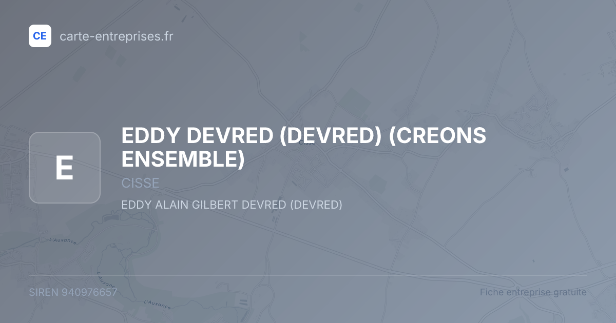 EDDY DEVRED (DEVRED) (CREONS ENSEMBLE) — 940976657 — fiche entreprise