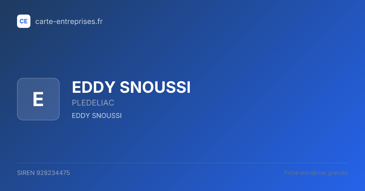 EDDY SNOUSSI — 928234475 — fiche entreprise