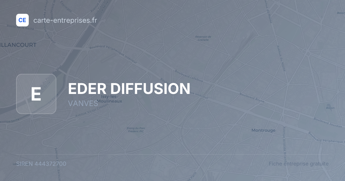 EDER DIFFUSION — 444372700 — fiche entreprise