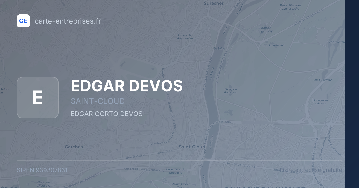 EDGAR DEVOS — 939307831 — fiche entreprise