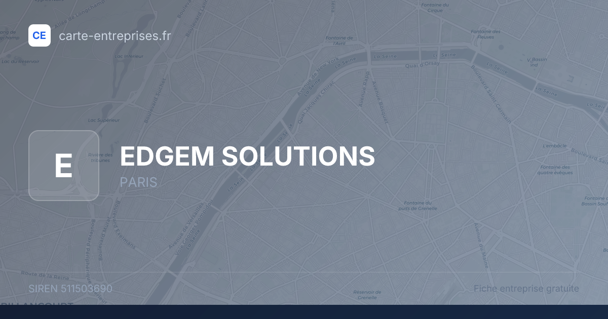 EDGEM SOLUTIONS — 511503690 — fiche entreprise