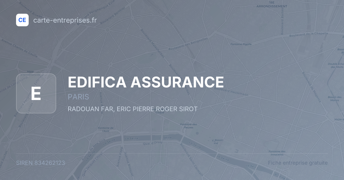EDIFICA ASSURANCE — 834262123 — fiche entreprise