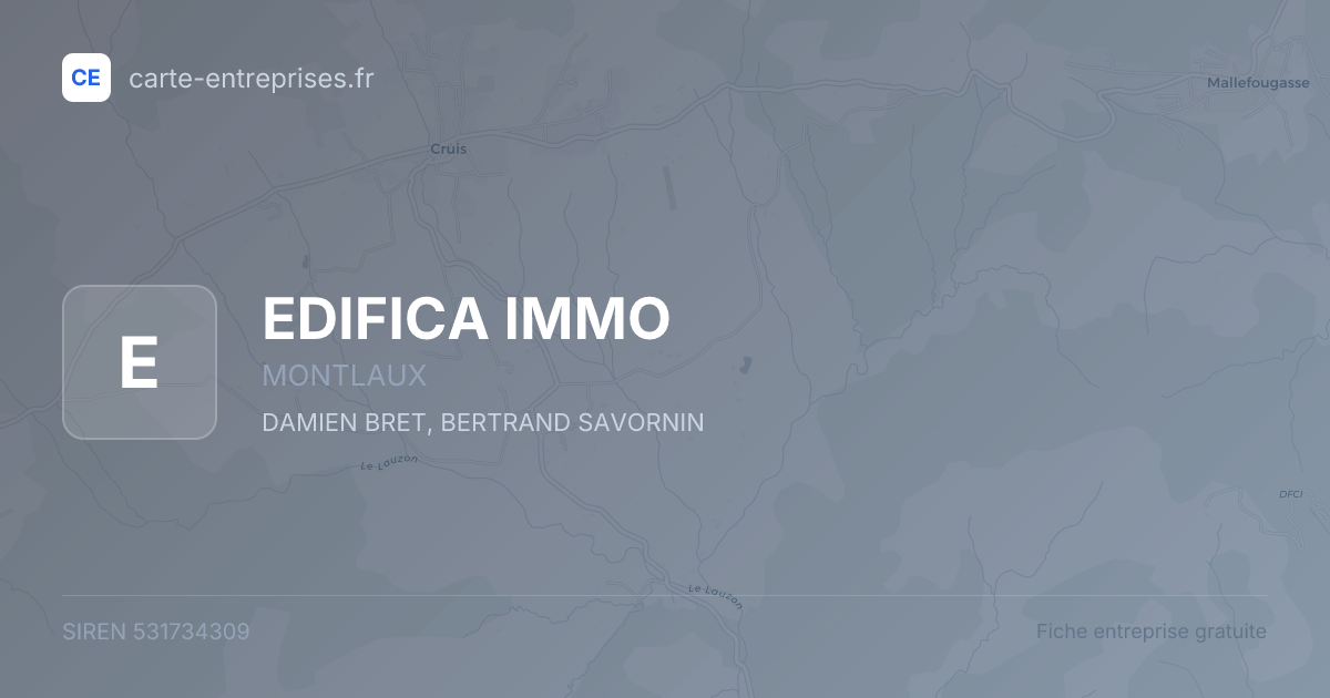 EDIFICA IMMO — 531734309 — fiche entreprise