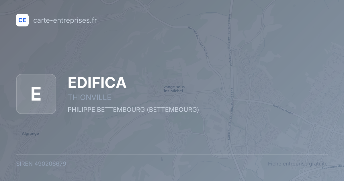 EDIFICA — 490206679 — fiche entreprise