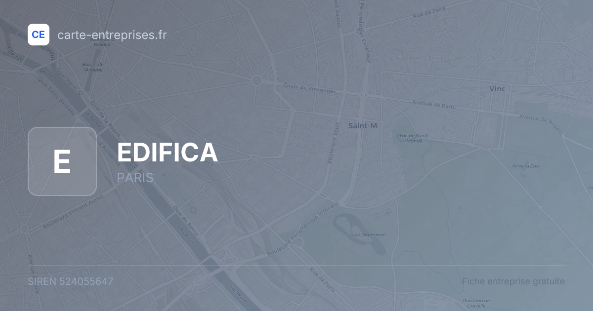 EDIFICA — 524055647 — fiche entreprise