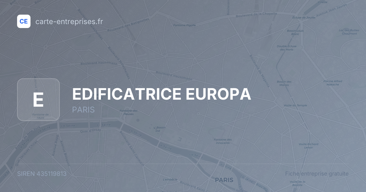 EDIFICATRICE EUROPA — 435119813 — fiche entreprise