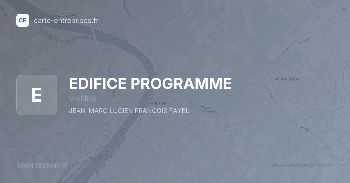 EDIFICE PROGRAMME — 382884609 — fiche entreprise