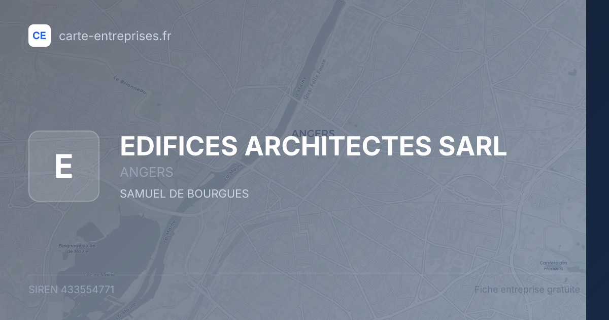 EDIFICES ARCHITECTES SARL — 433554771 — fiche entreprise