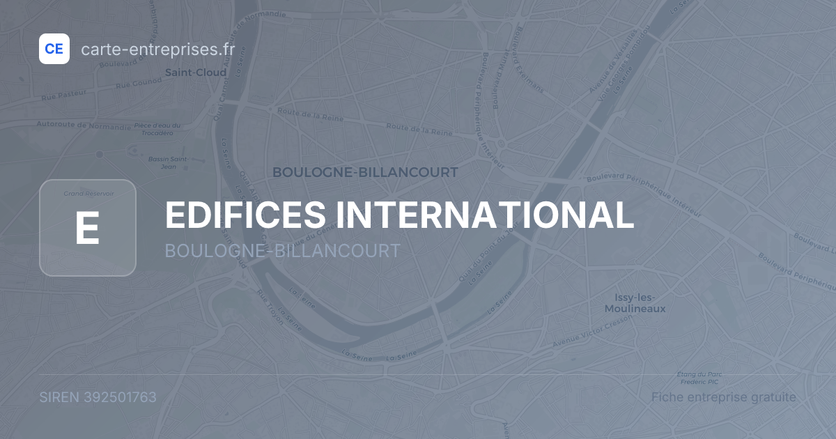 EDIFICES INTERNATIONAL — 392501763 — fiche entreprise