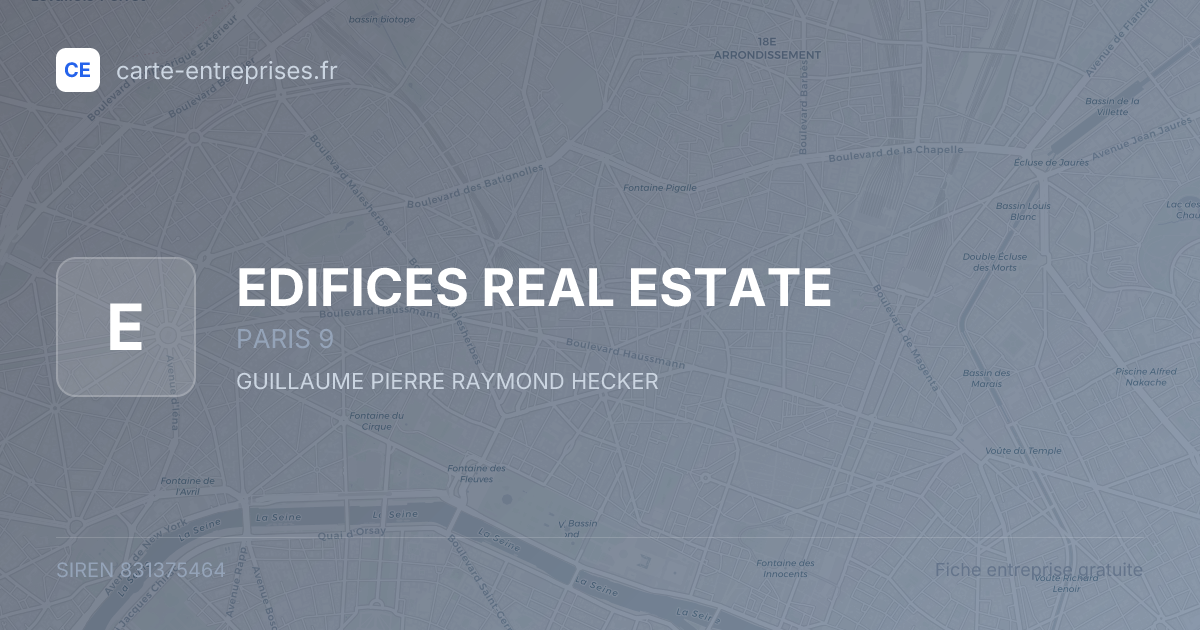 EDIFICES REAL ESTATE — 831375464 — fiche entreprise