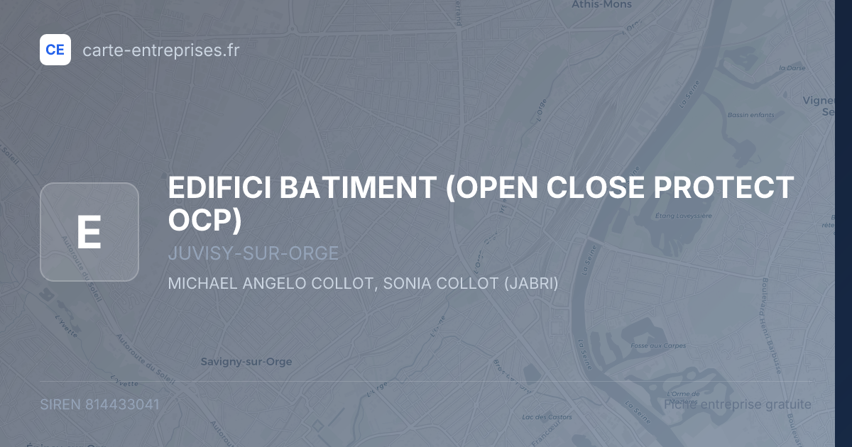 EDIFICI BATIMENT (OPEN CLOSE PROTECT OCP) — 814433041 — fiche entreprise