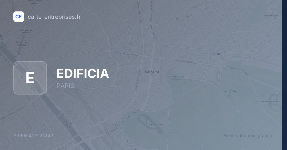 EDIFICIA — 423121243 — fiche entreprise