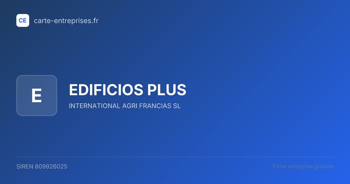 EDIFICIOS PLUS — 809926025 — fiche entreprise