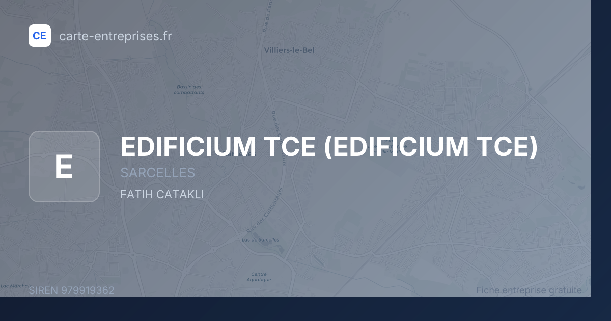 EDIFICIUM TCE — 979919362 — fiche entreprise