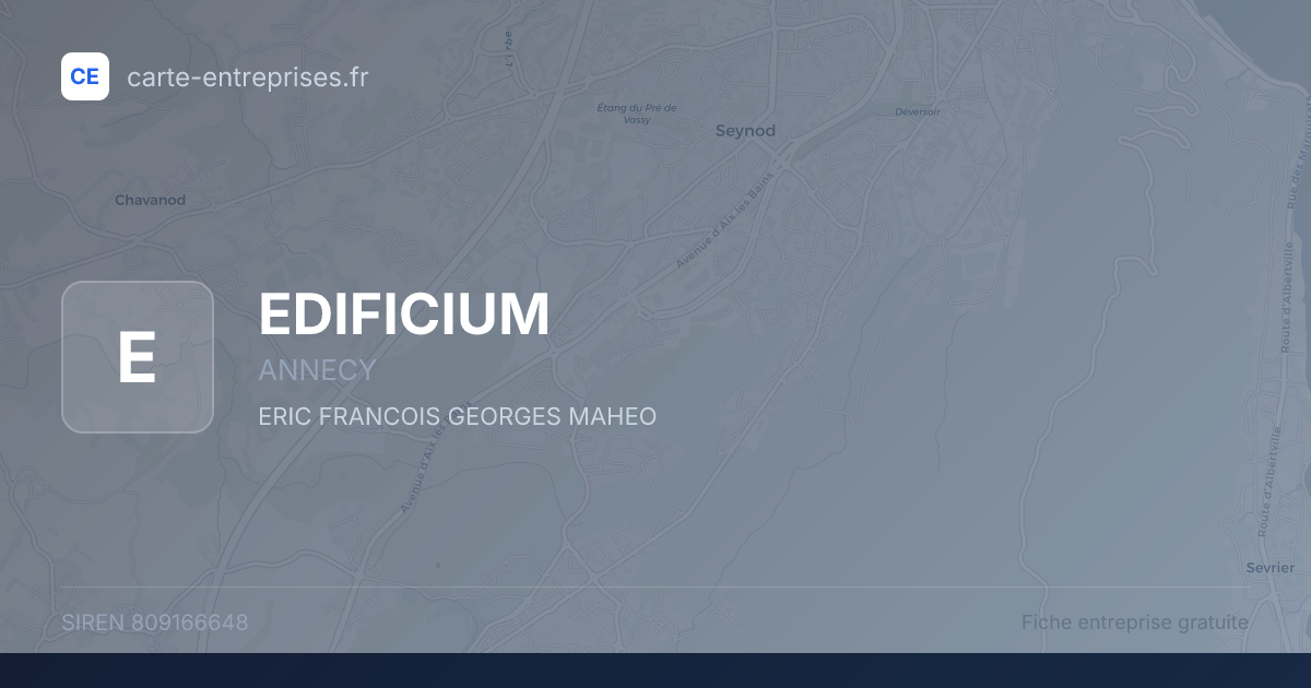 EDIFICIUM — 809166648 — fiche entreprise