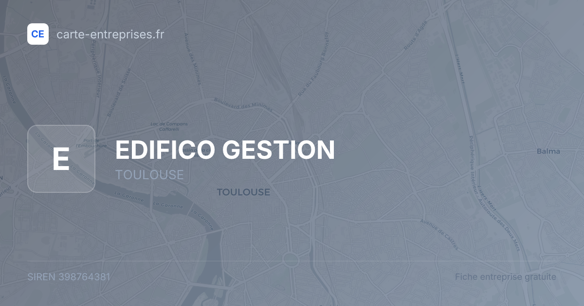 EDIFICO GESTION — 398764381 — fiche entreprise