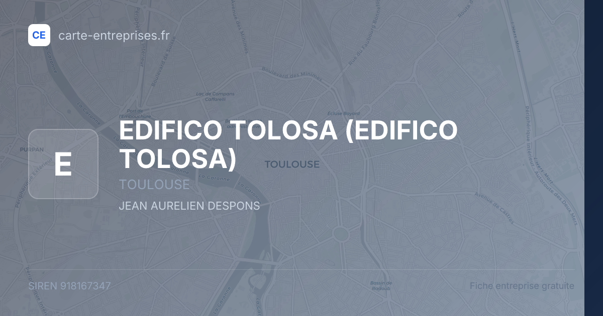 EDIFICO TOLOSA — 918167347 — fiche entreprise