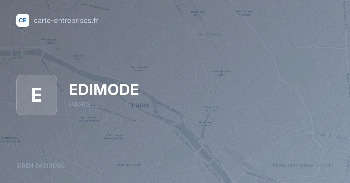EDIMODE — 340191766 — fiche entreprise
