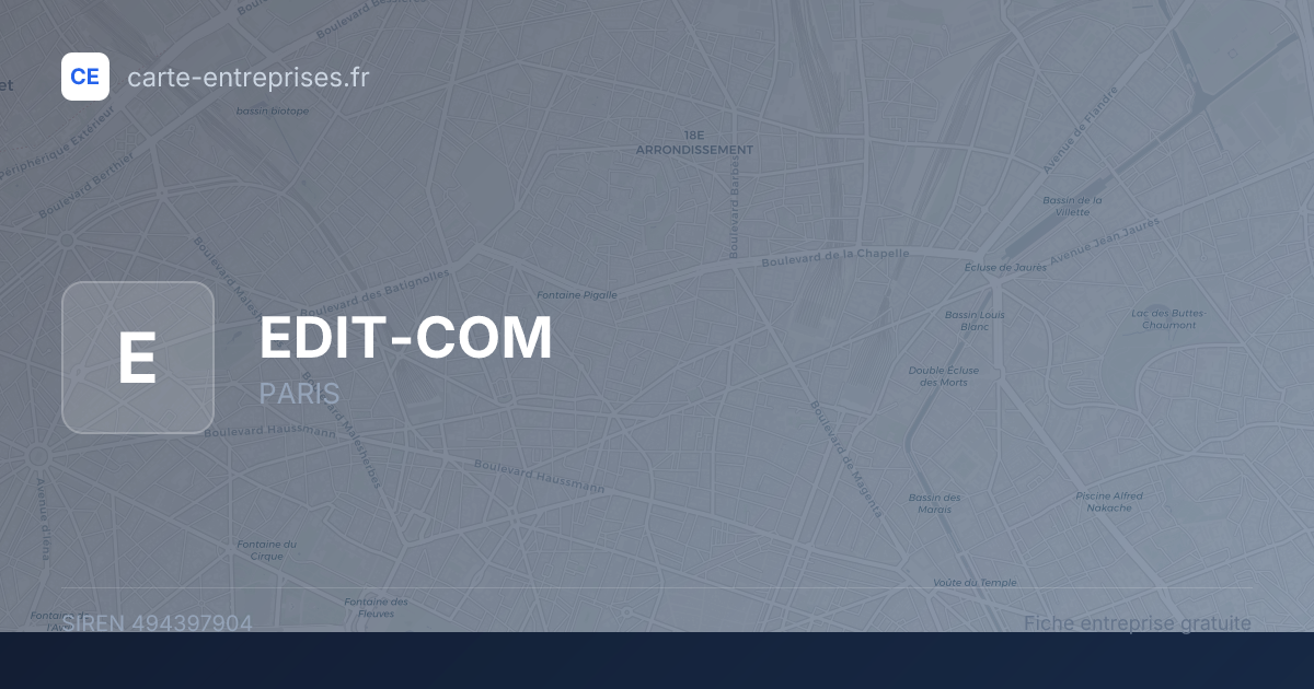 EDIT-COM — 494397904 — fiche entreprise