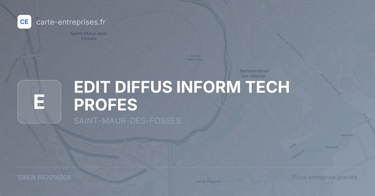 EDIT DIFFUS INFORM TECH PROFES — 682014808 — fiche entreprise