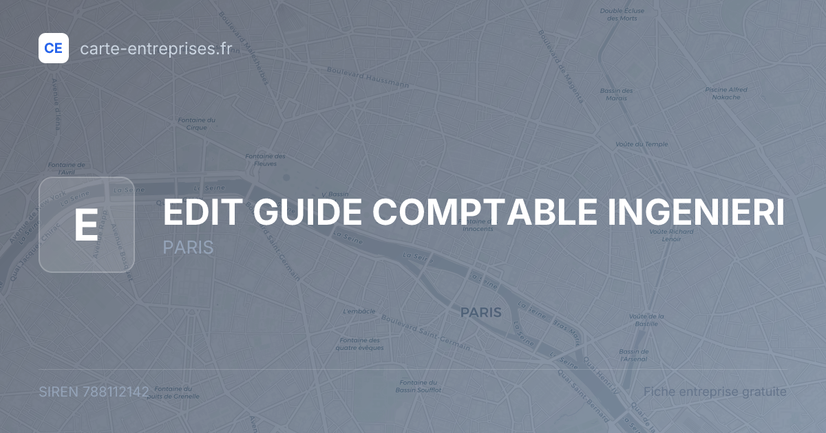 EDIT GUIDE COMPTABLE INGENIERI — 788112142 — fiche entreprise