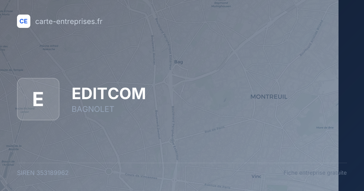 EDITCOM — 353189962 — fiche entreprise