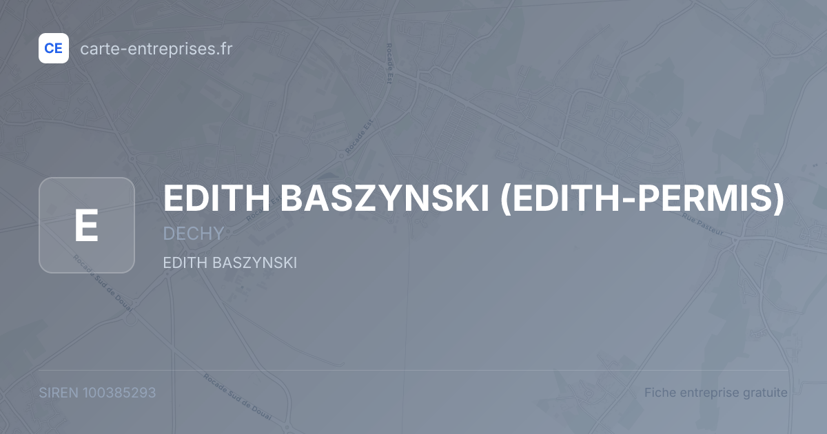 EDITH BASZYNSKI (EDITH-PERMIS) — 100385293 — fiche entreprise