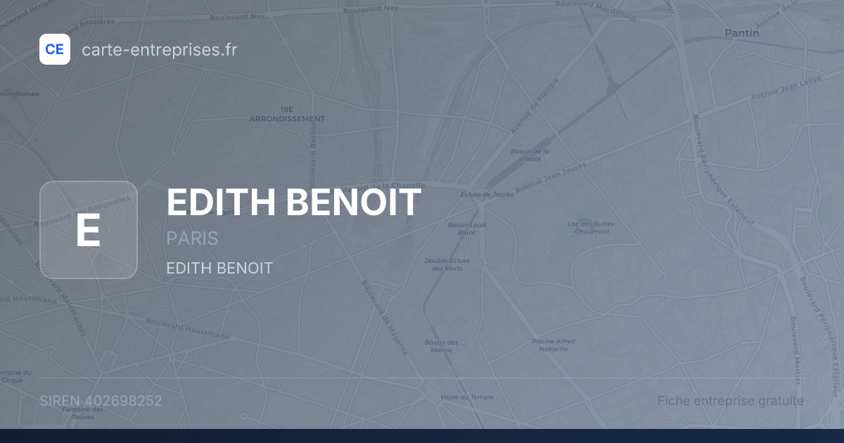 EDITH BENOIT — 402698252 — fiche entreprise