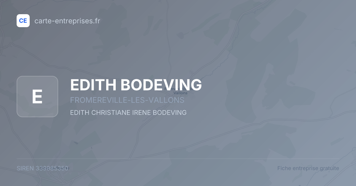 EDITH BODEVING — 339985350 — fiche entreprise