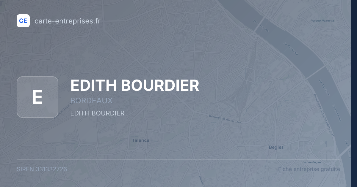 EDITH BOURDIER — 331332726 — fiche entreprise