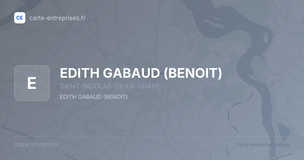 EDITH GABAUD (BENOIT) — 320581564 — fiche entreprise