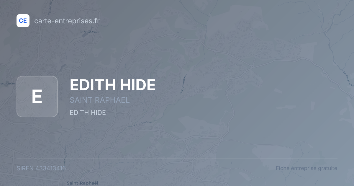 EDITH HIDE — 433413416 — fiche entreprise