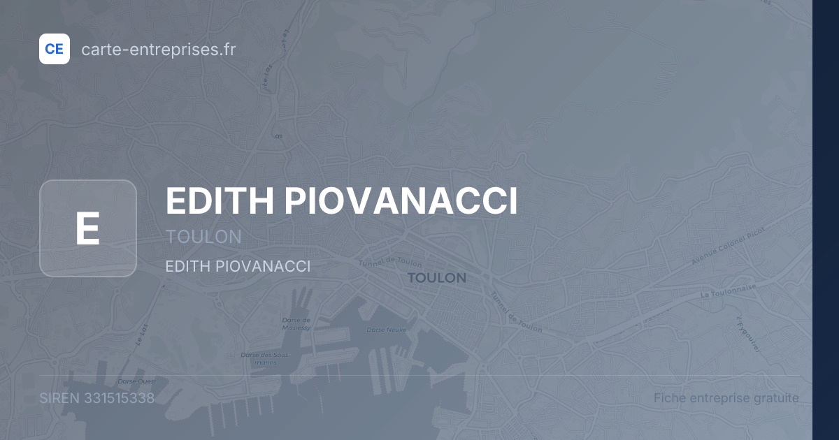 EDITH PIOVANACCI — 331515338 — fiche entreprise