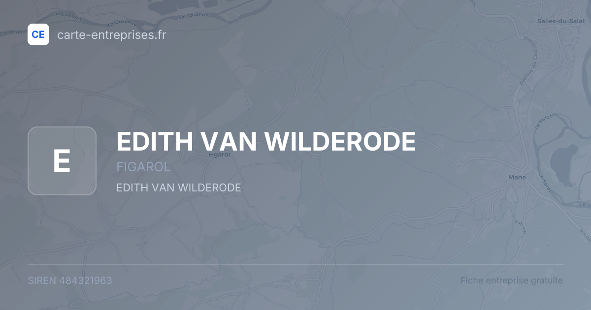 EDITH VAN WILDERODE — 484321963 — fiche entreprise