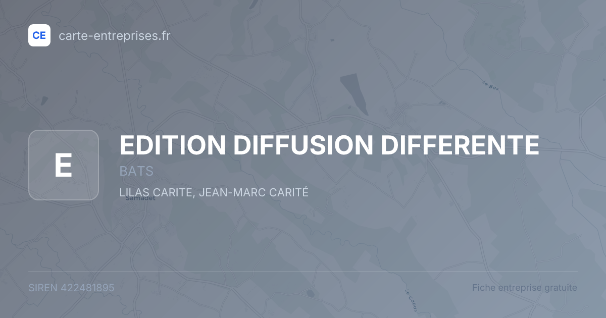 EDITION DIFFUSION DIFFERENTE — 422481895 — fiche entreprise