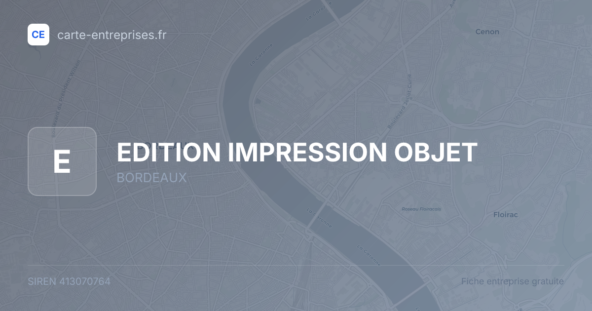 EDITION IMPRESSION OBJET — 413070764 — fiche entreprise