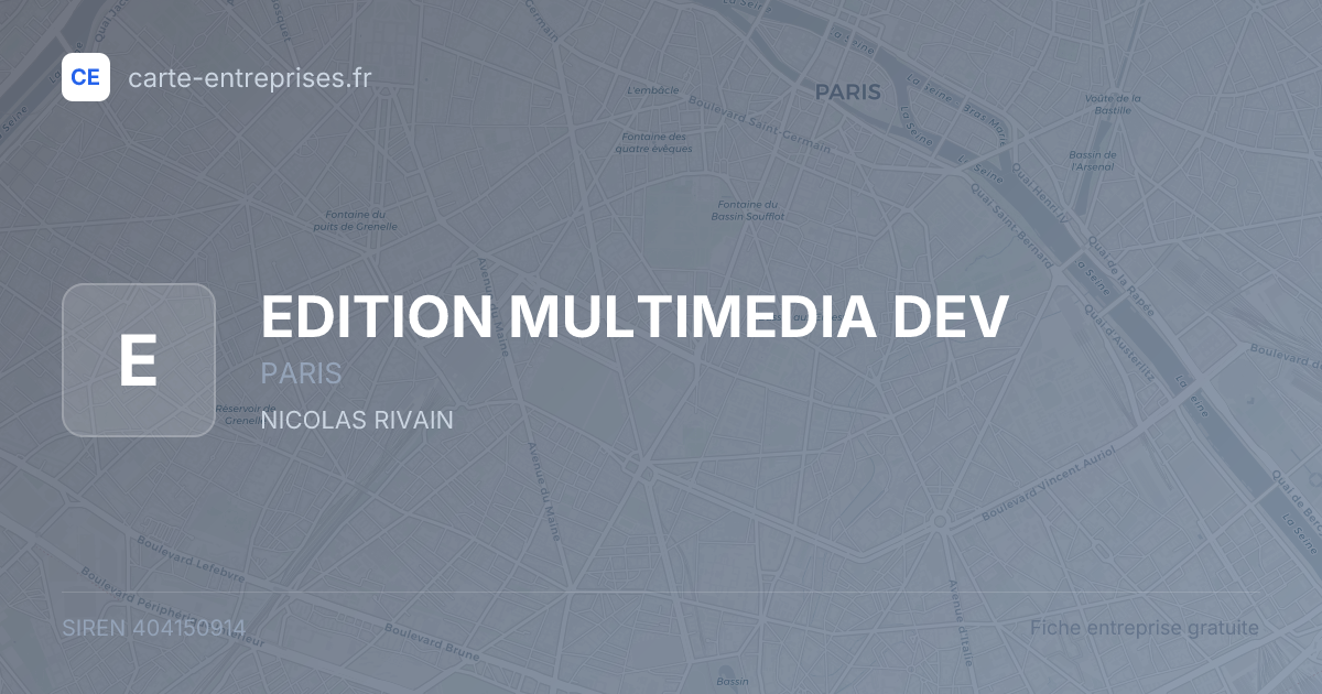 EDITION MULTIMEDIA DEV — 404150914 — fiche entreprise