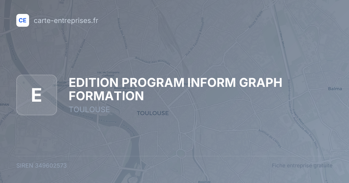EDITION PROGRAM INFORM GRAPH FORMATION — 349602573 — fiche entreprise