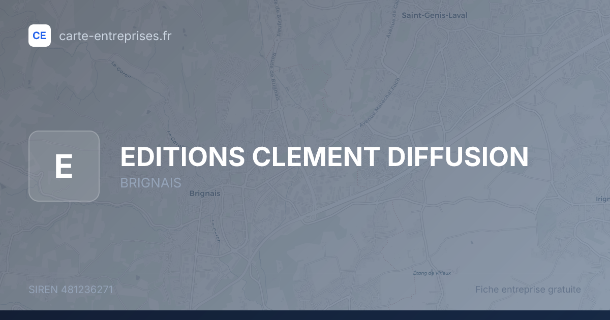EDITIONS CLEMENT DIFFUSION — 481236271 — fiche entreprise