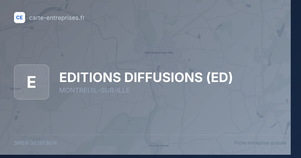 EDITIONS DIFFUSIONS (ED) — 383973674 — fiche entreprise