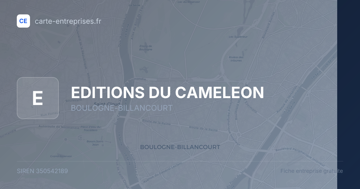 EDITIONS DU CAMELEON — 350542189 — fiche entreprise