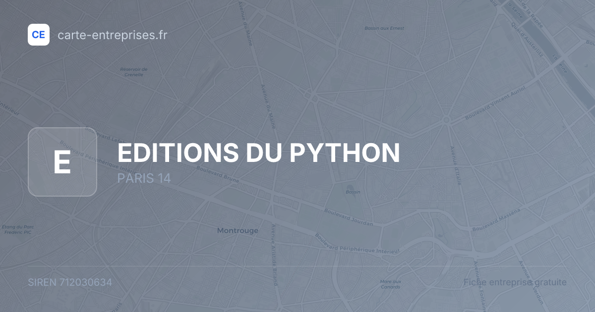 EDITIONS DU PYTHON — 712030634 — fiche entreprise