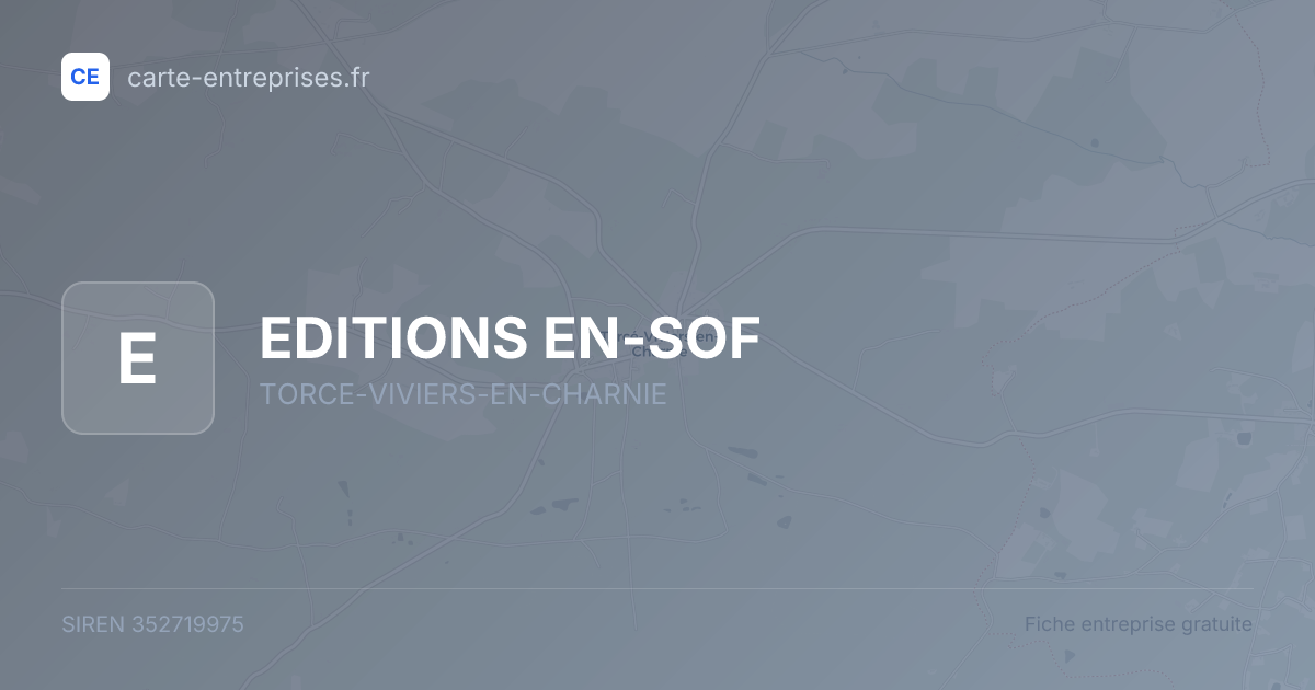 EDITIONS EN-SOF — 352719975 — fiche entreprise