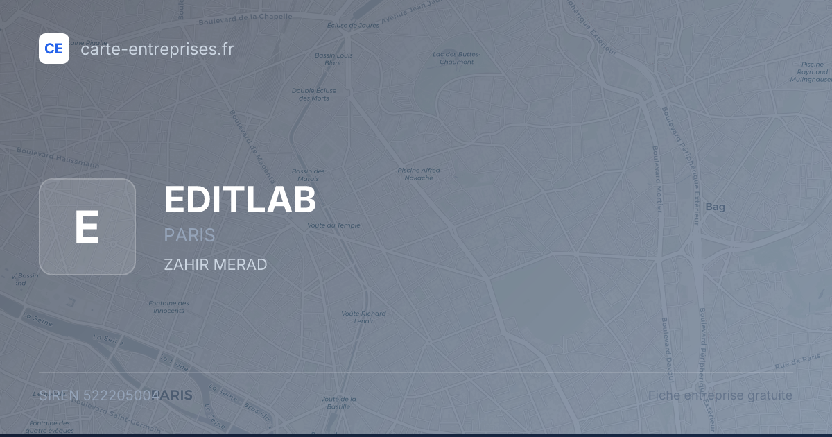 EDITLAB — 522205004 — fiche entreprise