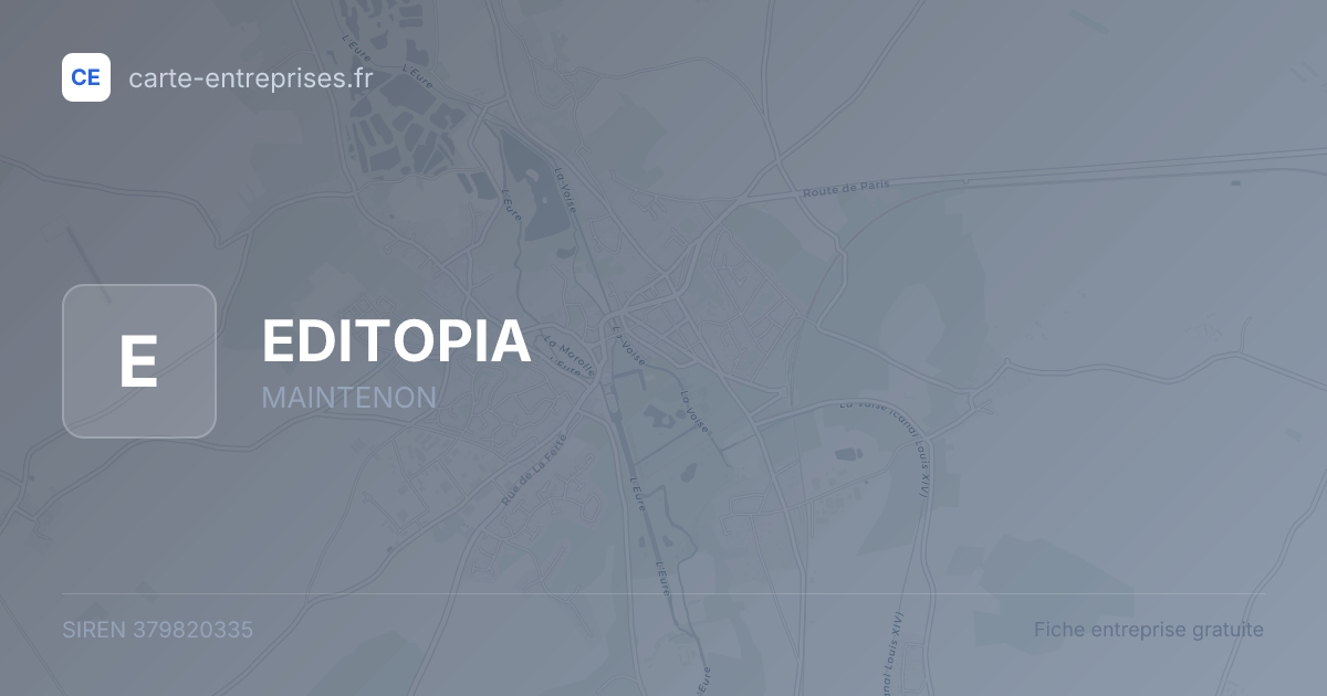 EDITOPIA — 379820335 — fiche entreprise